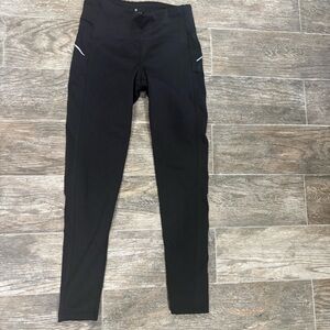 Athleta Fleece Leggings Black Sz S Athleisure Sporty Warm